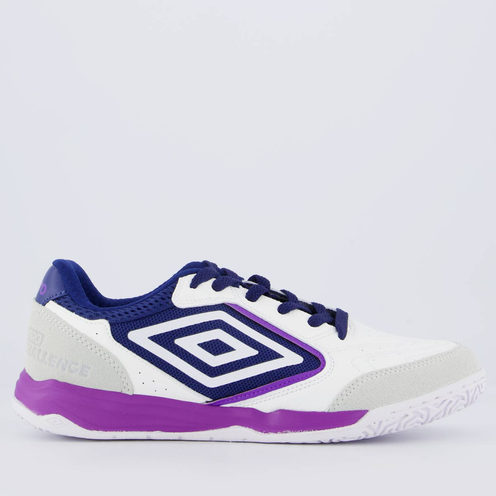 Chuteira Umbro Pro Challenge Uptake Futsal Branca Marinho