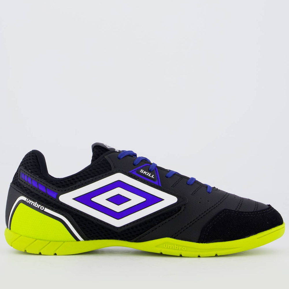 Chuteira Umbro Skill Futsal Preta e Verde Chuteira Umbro Skill Futsal Preta e Verde