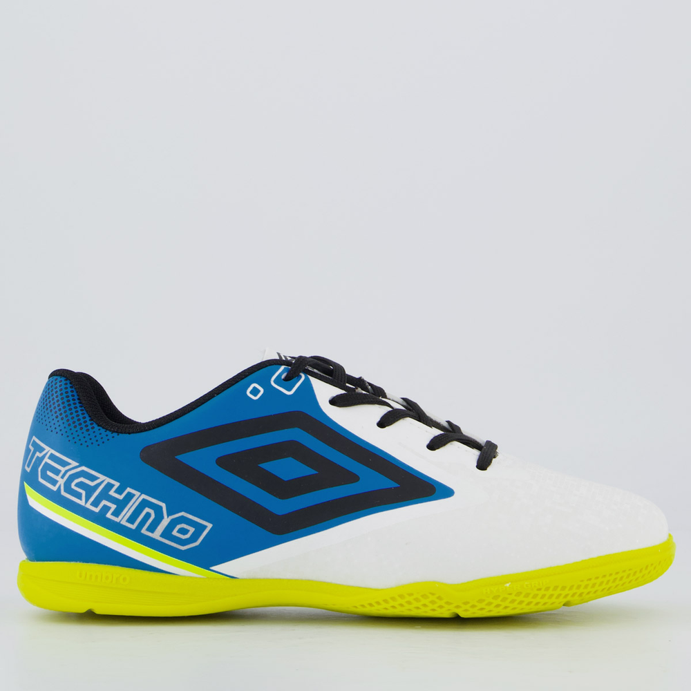Chuteira Umbro Techno II Futsal Juvenil Azul e Branca