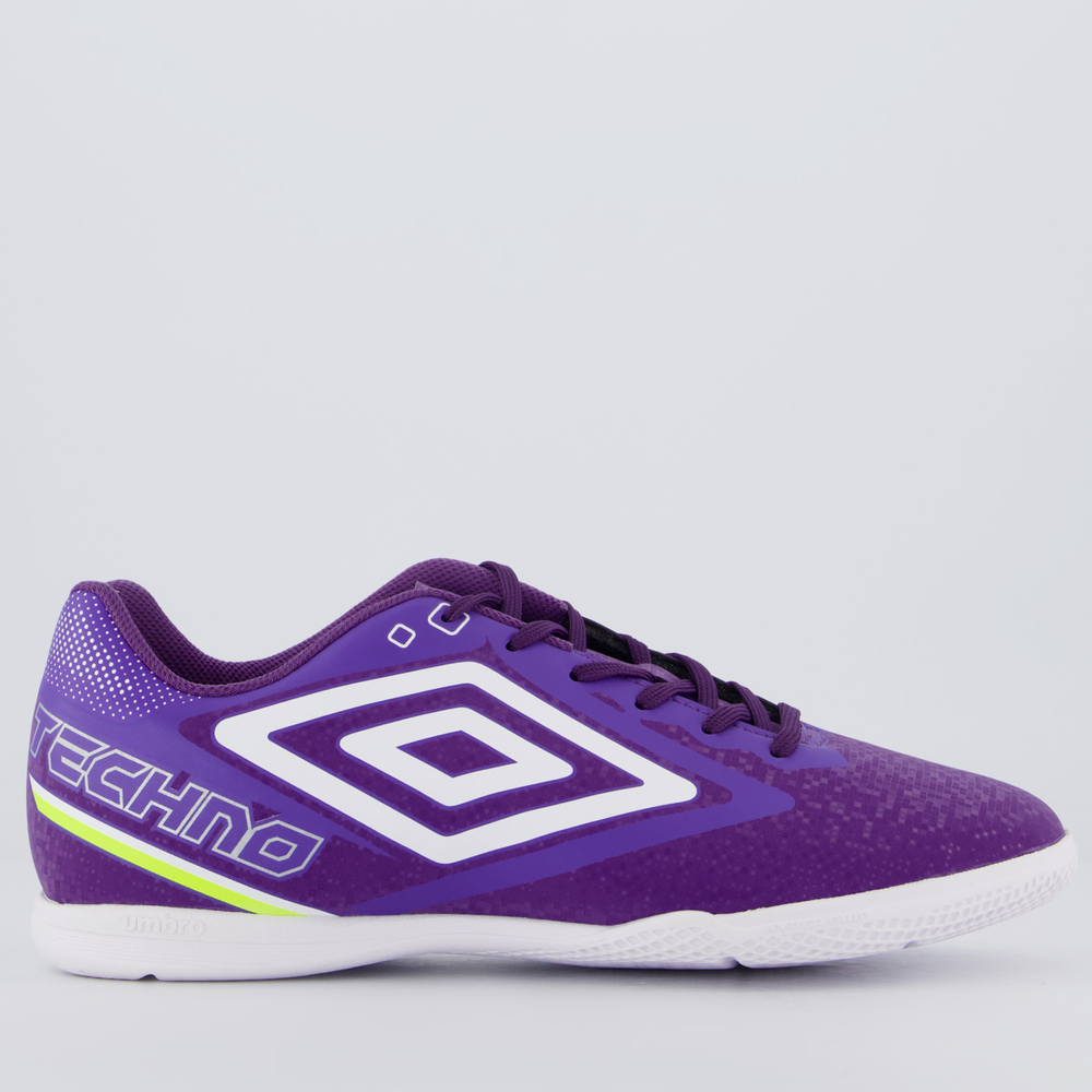 Chuteira Umbro Techno II Futsal Roxa e Branca Chuteira Umbro Techno II Futsal Roxa e Branca