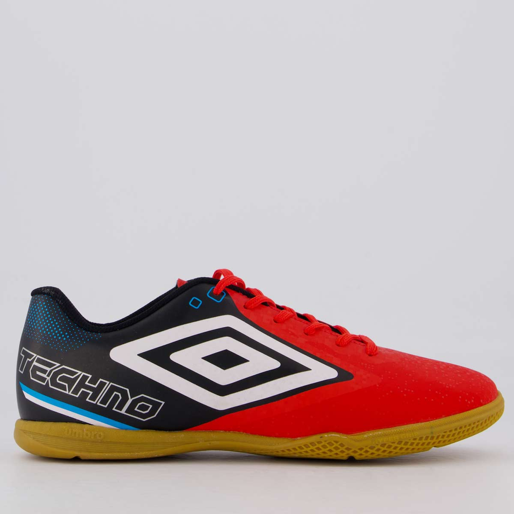 Chuteira Umbro Techno II Futsal Vermelha e Preta