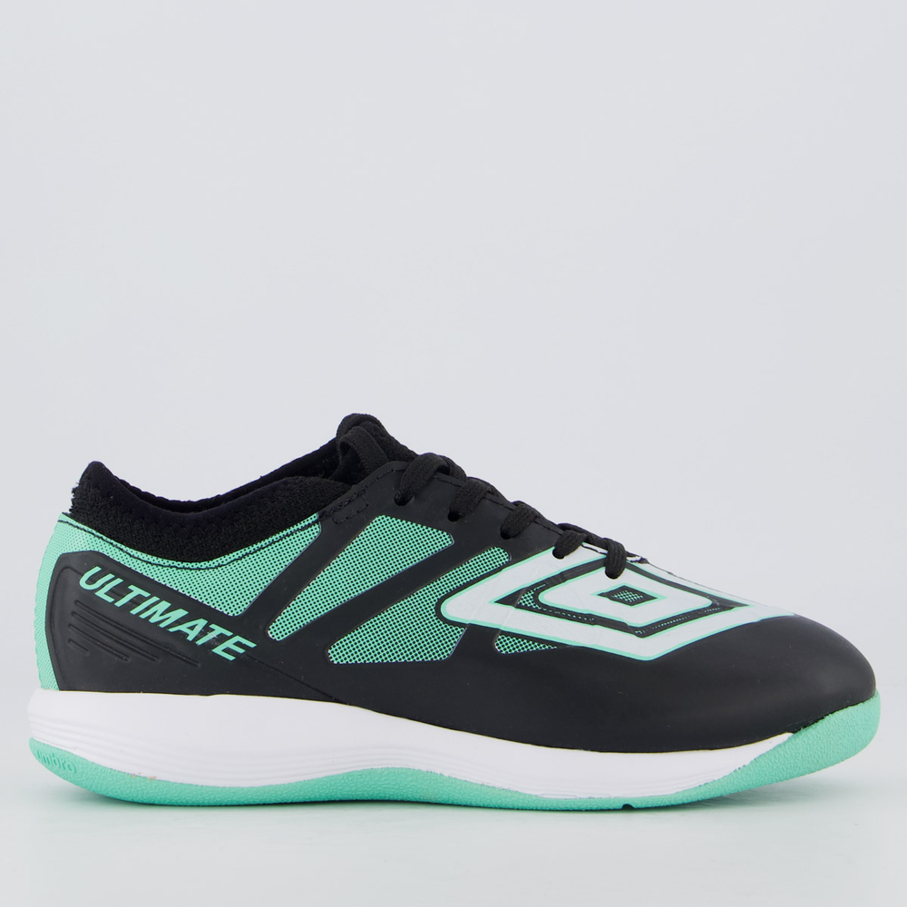 Chuteira Umbro Ultimate Futsal Juvenil Preta e Branca