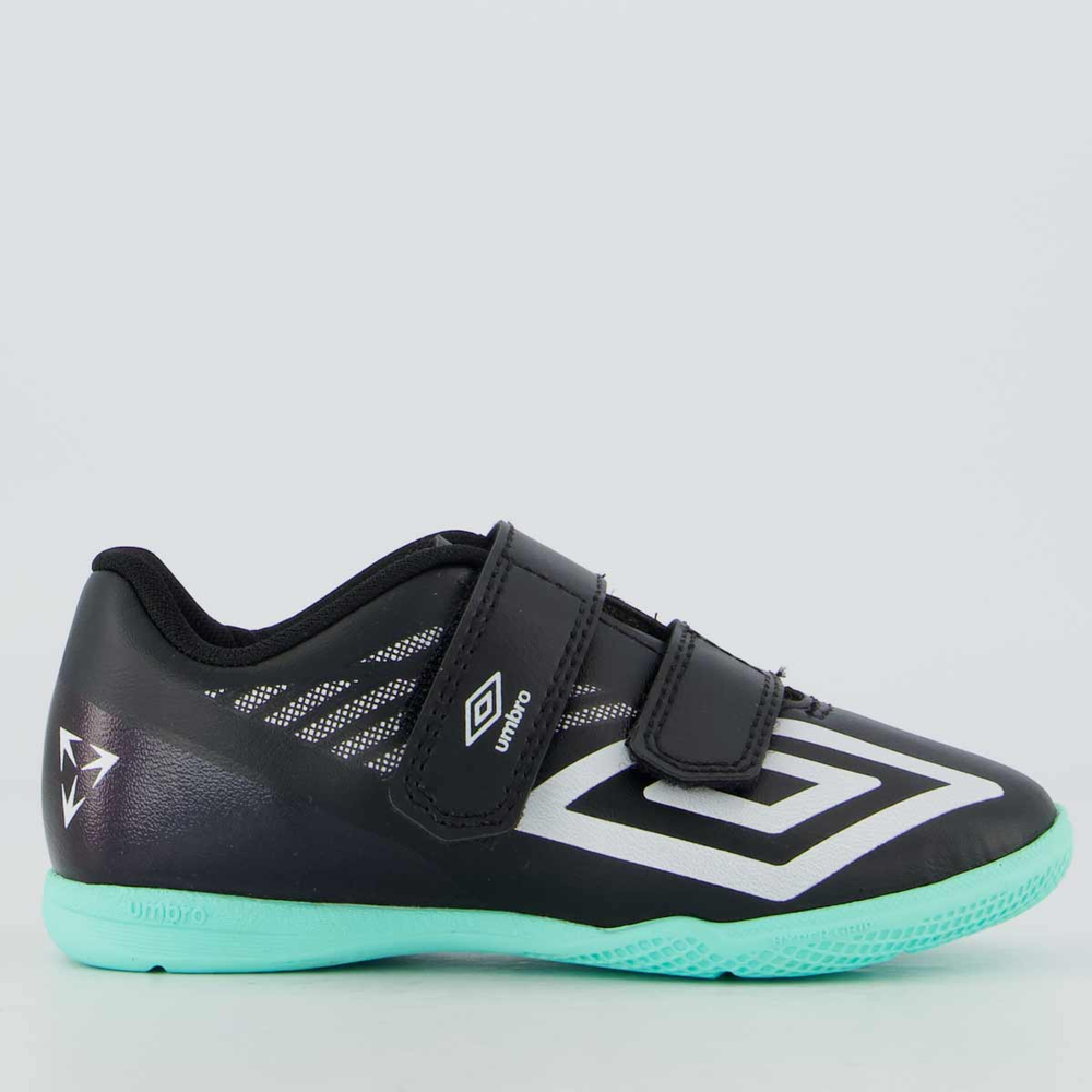 Chuteira Umbro Velocita Futsal Infantil Preta e Branca