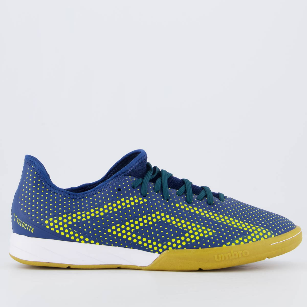 Chuteira Umbro Velocita LX Club Futsal Marinho e Amarela