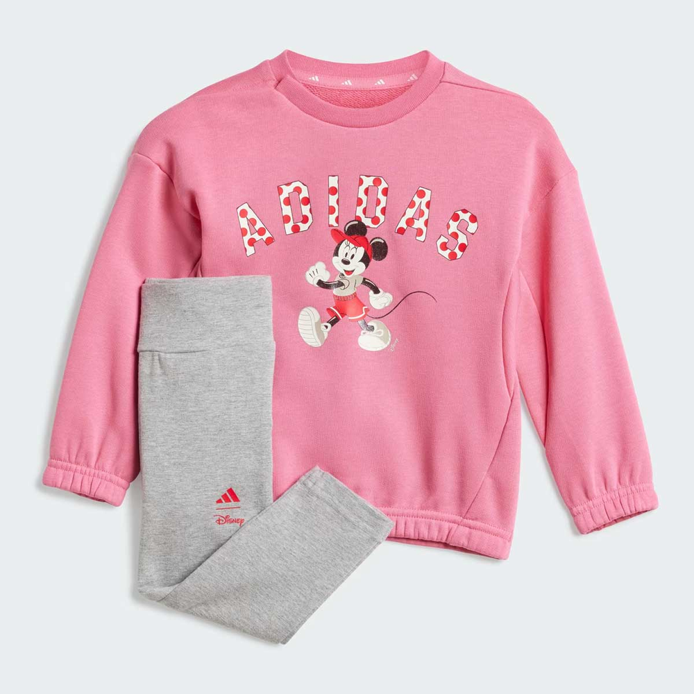 Conjunto Adidas X Disney Minnie Mouse Infantil Rosa e Cinza Conjunto Adidas X Disney Minnie Mouse Infantil Rosa e Cinza