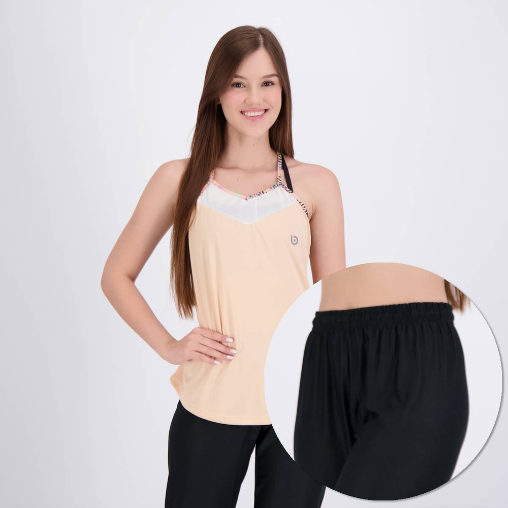 Conjunto Calça Area Play e Regata Area Chosen Feminina Bege e Preta Conjunto Calça Area Play e Regata Area Chosen Feminina Bege e Preta
