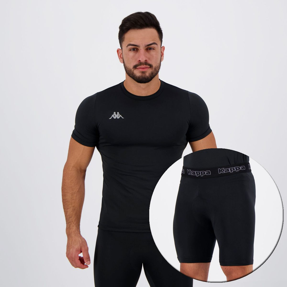 Conjunto Térmico Kappa Camisa e Bermuda Preta Conjunto Térmico Kappa Camisa e Bermuda Preta