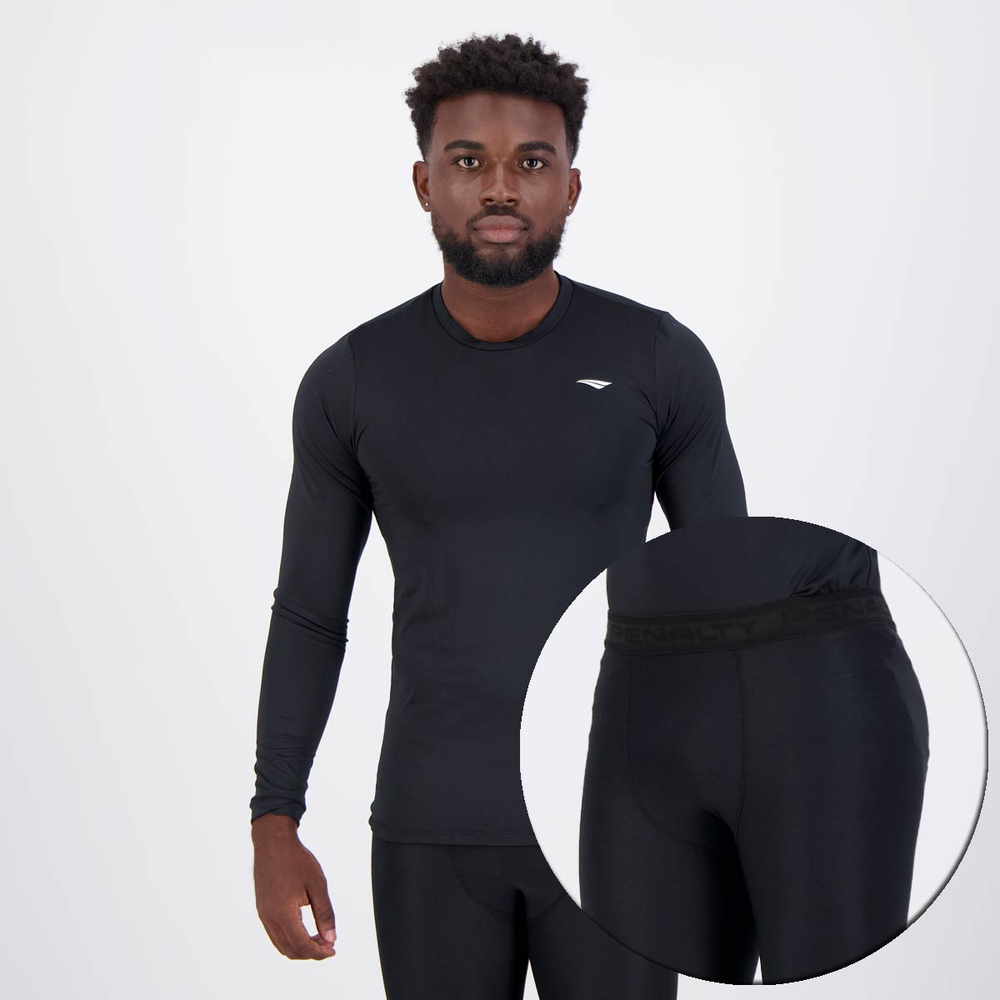 Conjunto Térmico Penalty X Camisa e Calça Preta Conjunto Térmico Penalty X Camisa e Calça Preta
