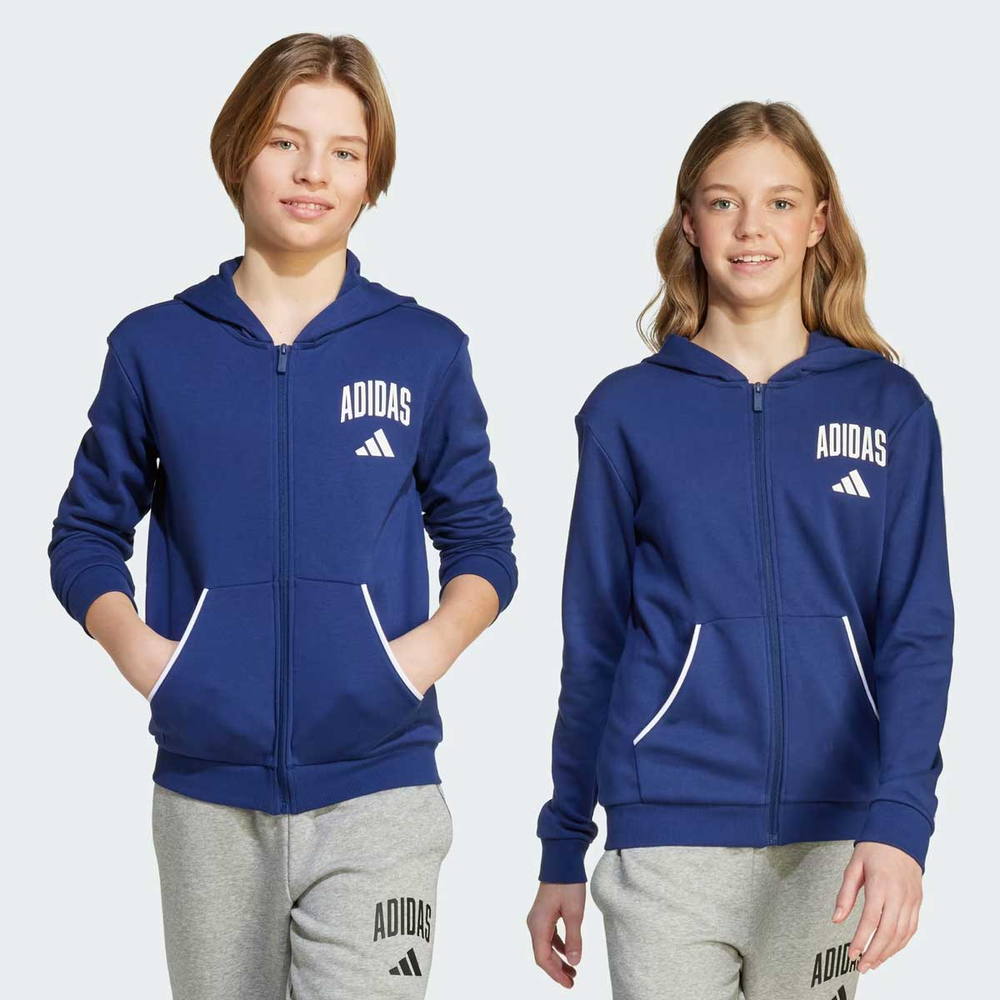 Jaqueta Adidas Clgt FT FZ Juvenil Azul e Branca