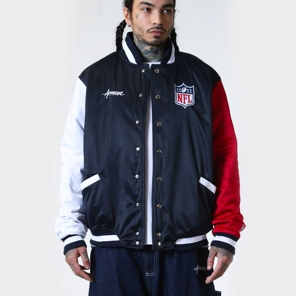 Jaqueta Approve College NFL II Azul-Marinho e Vermelha Jaqueta Approve College NFL II Azul-Marinho e Vermelha
