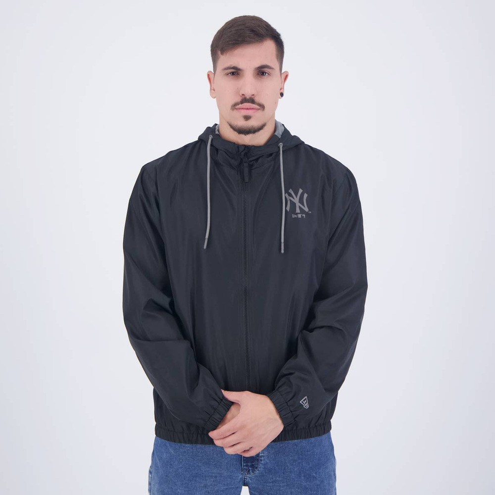 Jaqueta New Era Corta Vento MLB New York Yankees Basic Preta Jaqueta New Era Corta Vento MLB New York Yankees Basic Preta