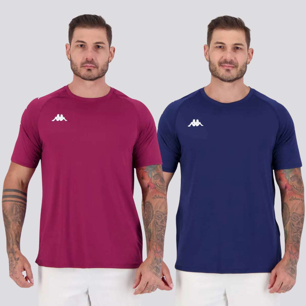 Kit 2 Camisas Kappa Garret Marinho e Roxa