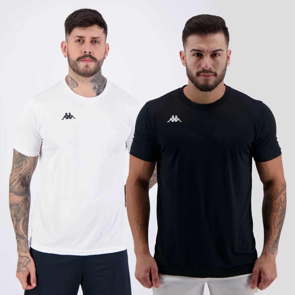 Kit 2 Camisas Kappa Modena Preta e Branca Kit 2 Camisas Kappa Modena Preta e Branca