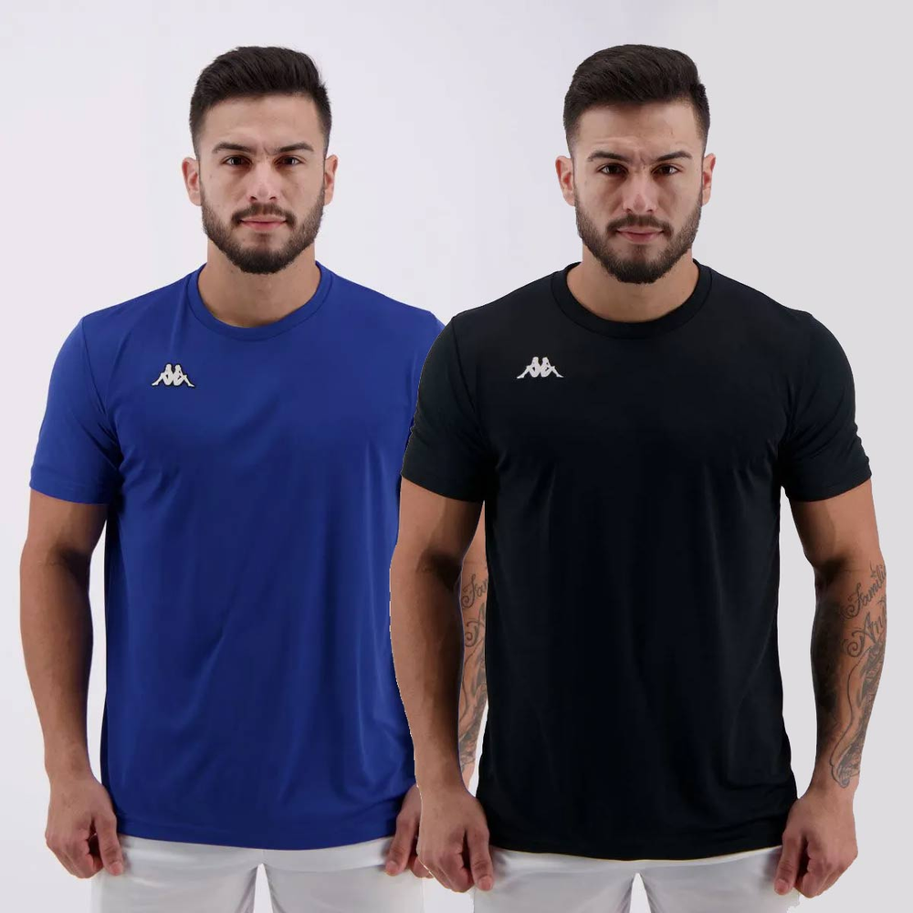 Kit 2 Camisas Kappa Modena Preta e Royal Kit 2 Camisas Kappa Modena Preta e Royal