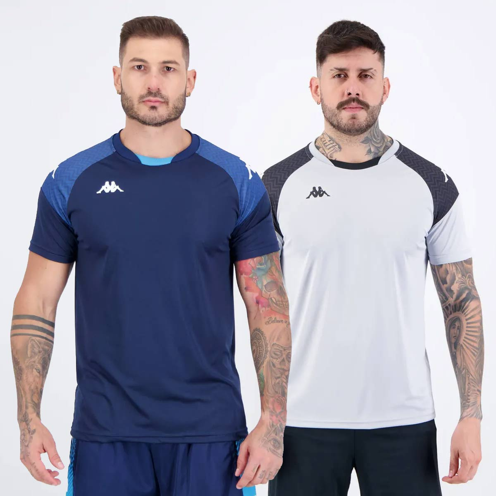 Kit 2 Camisas Kappa Sammy Cinza e Marinho Kit 2 Camisas Kappa Sammy Cinza e Marinho