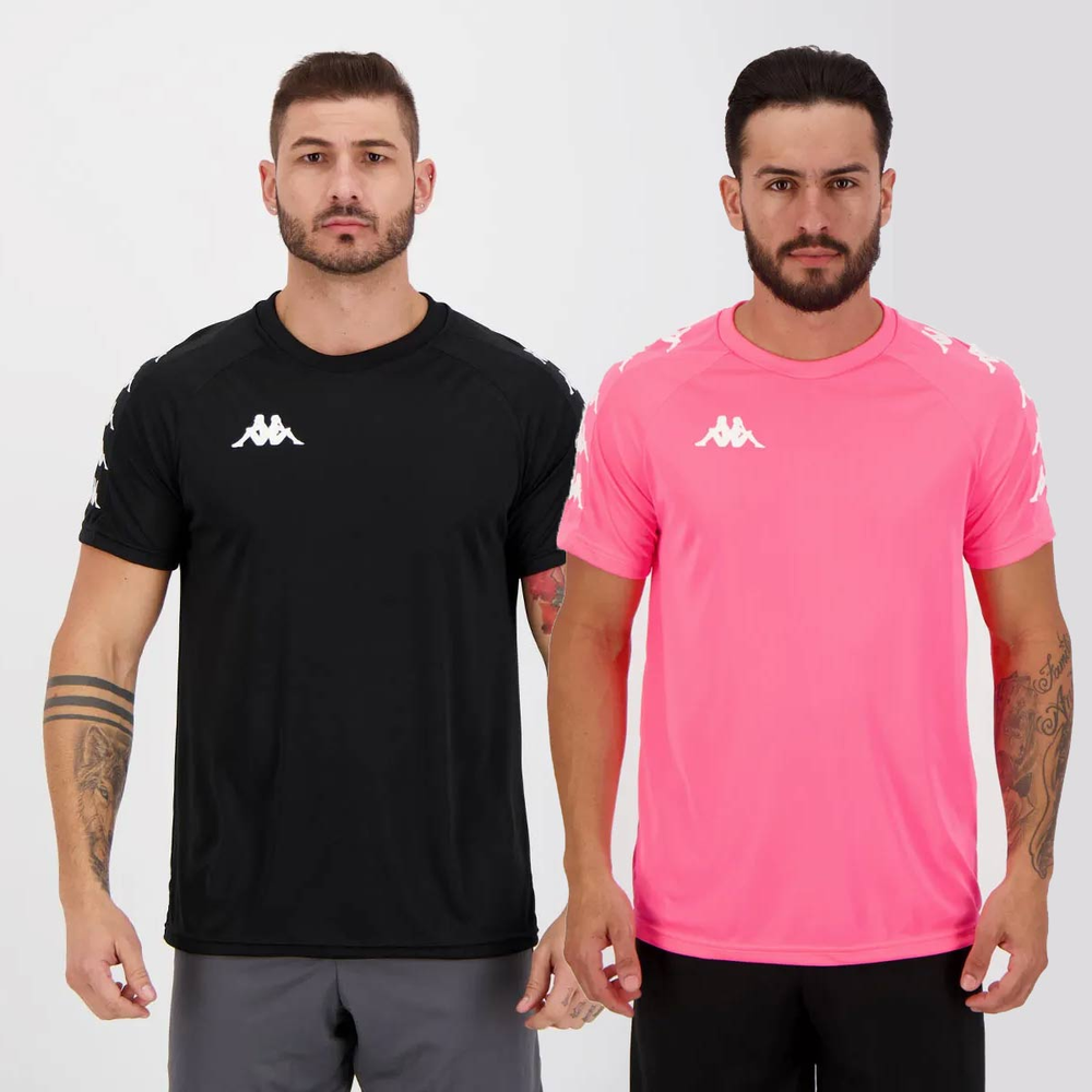 Kit 2 Camisas Kappa Sport Preta e Rosa Kit 2 Camisas Kappa Sport Preta e Rosa