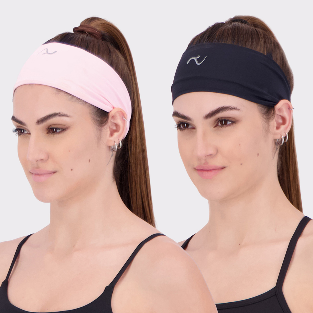 Kit 2 Heandbands Snugg Running Poliamida Preta e Rosa Kit 2 Heandbands Snugg Running Poliamida Preta e Rosa