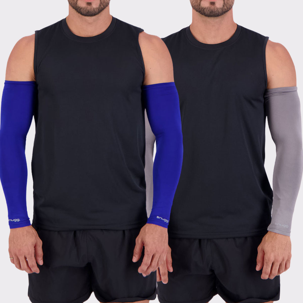 Kit 2 Manguitos Snugg UV50+ Longo Cinza e Azul Kit 2 Manguitos Snugg UV50+ Longo Cinza e Azul