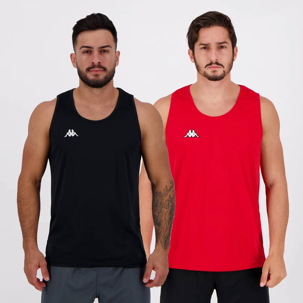 Kit 2 Regatas Kappa Basic Preta e Bordô