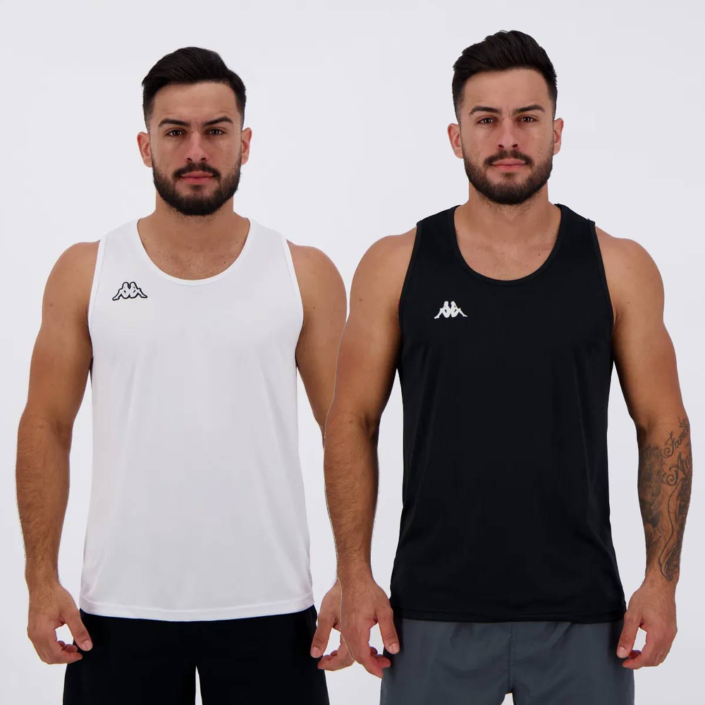 Kit 2 Regatas Kappa Basic Preta e Branca