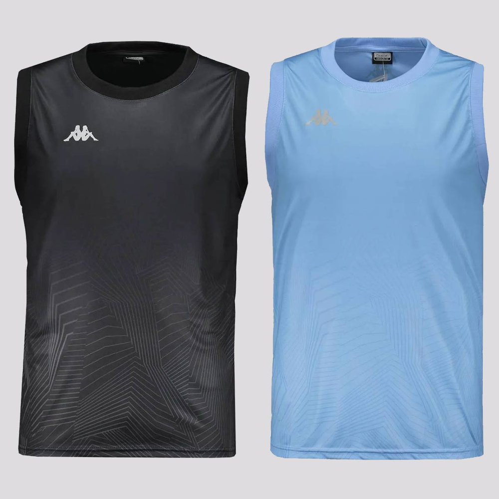 Kit 2 Regatas Kappa Nuuk Preta e Azul Kit 2 Regatas Kappa Nuuk Preta e Azul