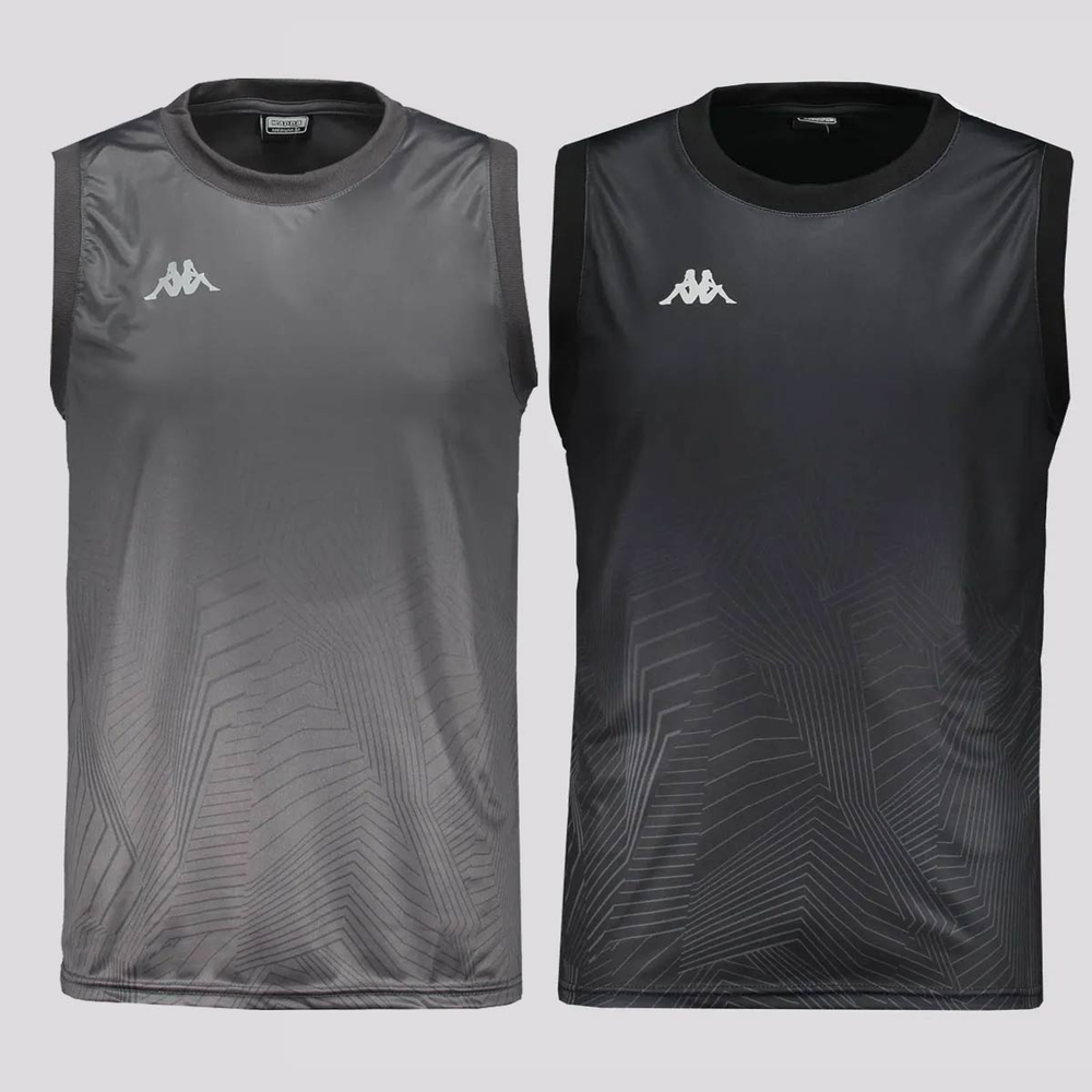 Kit 2 Regatas Kappa Nuuk Preta e Cinza Kit 2 Regatas Kappa Nuuk Preta e Cinza