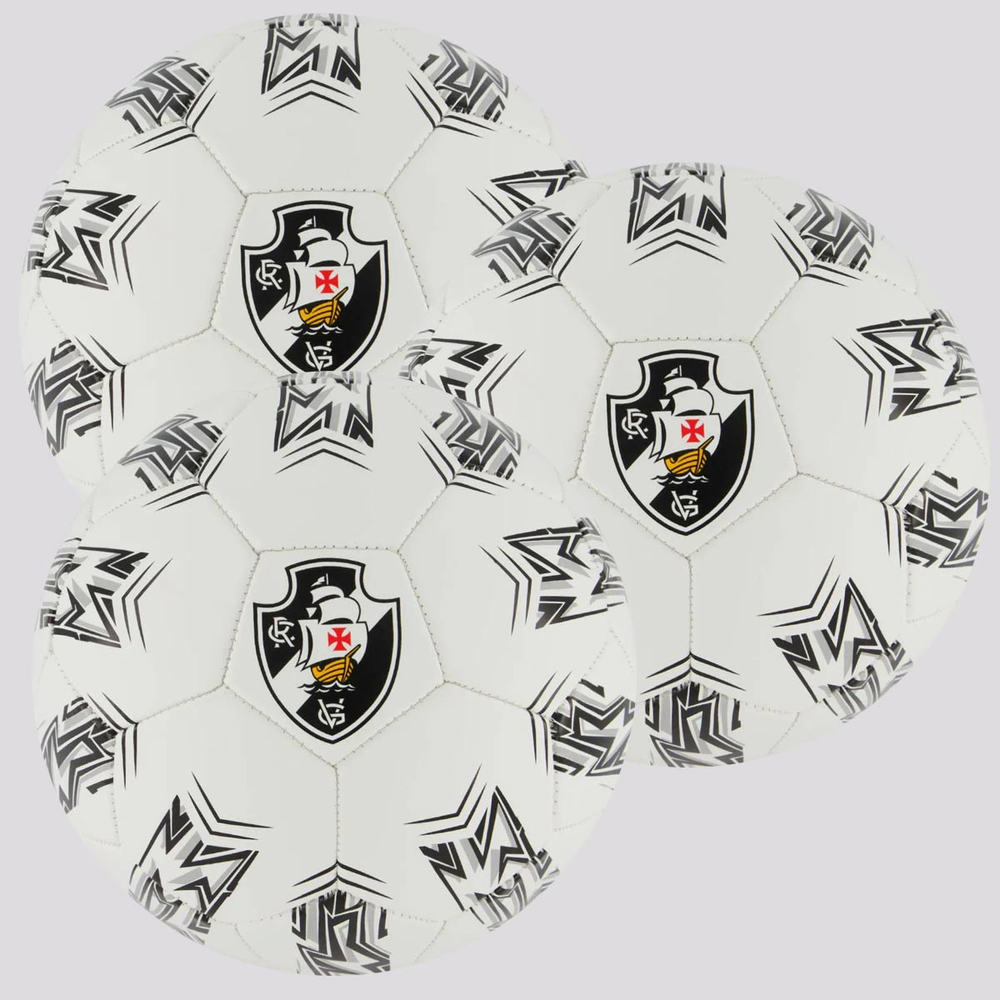 Kit 3 Bolas Vasco Estádios Campo Branca Kit 3 Bolas Vasco Estádios Campo Branca