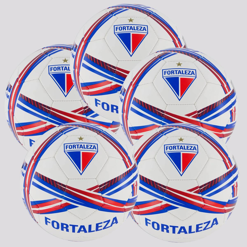 Kit 5 Bolas Fortaleza Estádios 24 Campo Branca