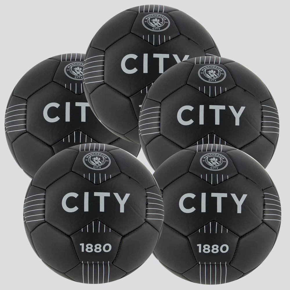 Kit 5 Bolas Machester City Campo Preta Kit 5 Bolas Machester City Campo Preta