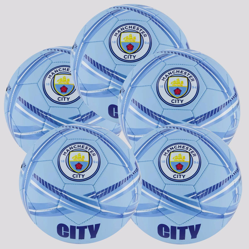 Kit 5 Bolas Machester City Estádios Campo Azul Kit 5 Bolas Machester City Estádios Campo Azul
