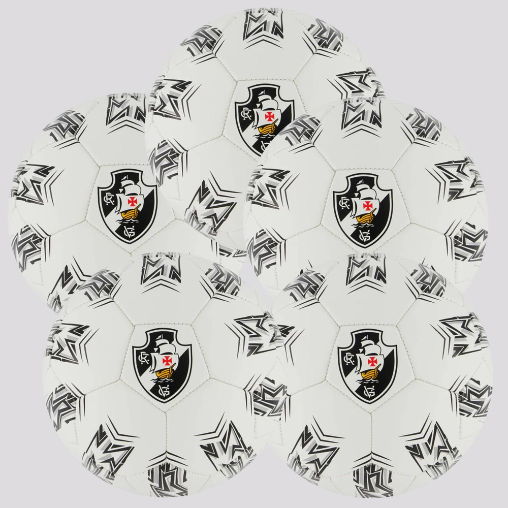 Kit 5 Bolas Vasco Estádios Campo Branca Kit 5 Bolas Vasco Estádios Campo Branca