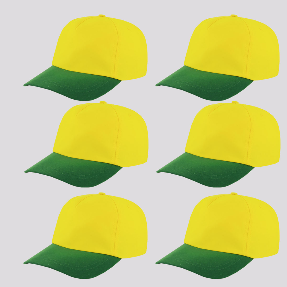 Kit 6 Bonés Dras Sports Amarelo e Verde Kit 6 Bonés Dras Sports Amarelo e Verde