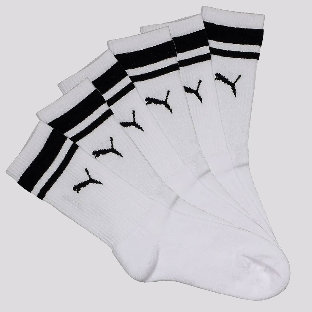 Kit De Meias Puma 6 Pares Cano Longo Heritage Femi