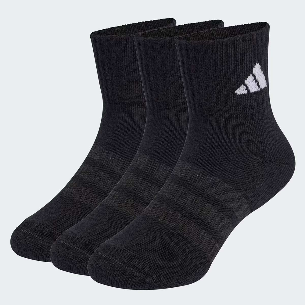 Kit Meia Adidas Ank 3 Pares Juvenil Preta e Branca