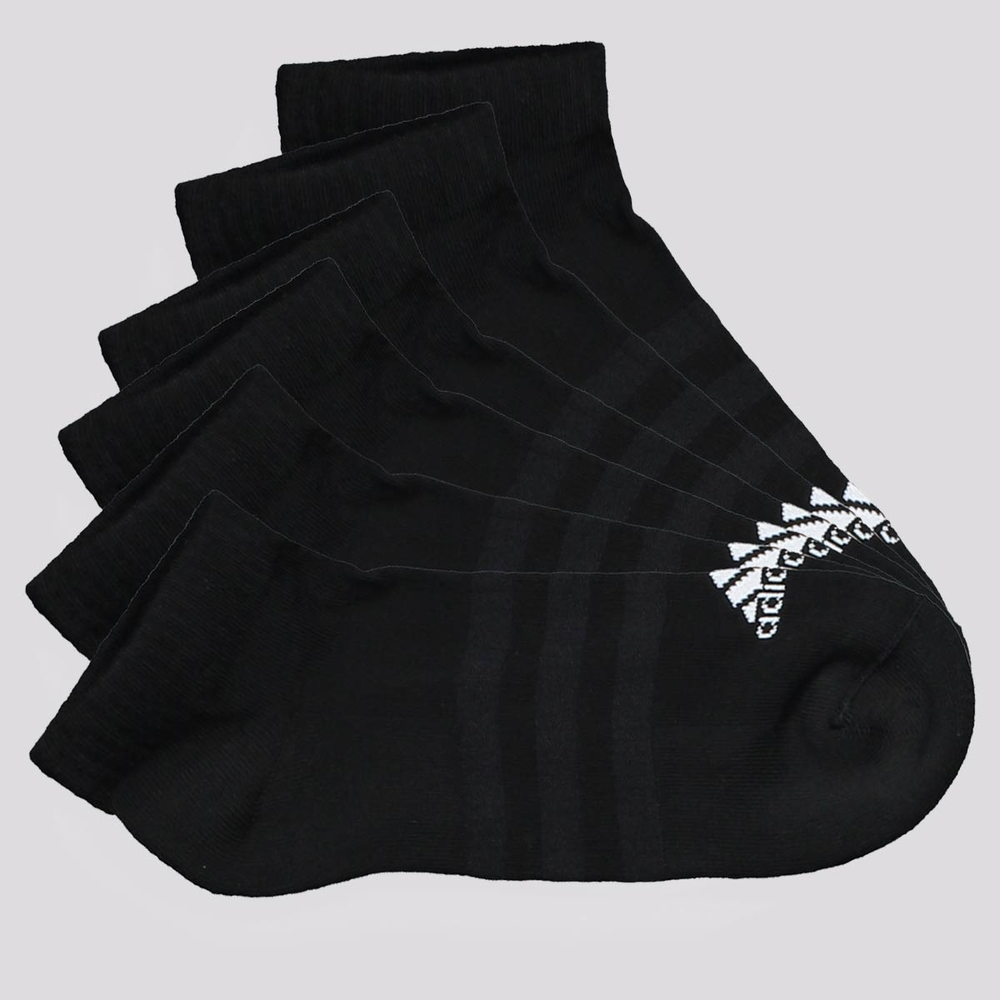 Kit Meia Adidas Cano Baixo I 6 Pares Preta e Branca Kit Meia Adidas Cano Baixo I 6 Pares Preta e Branca