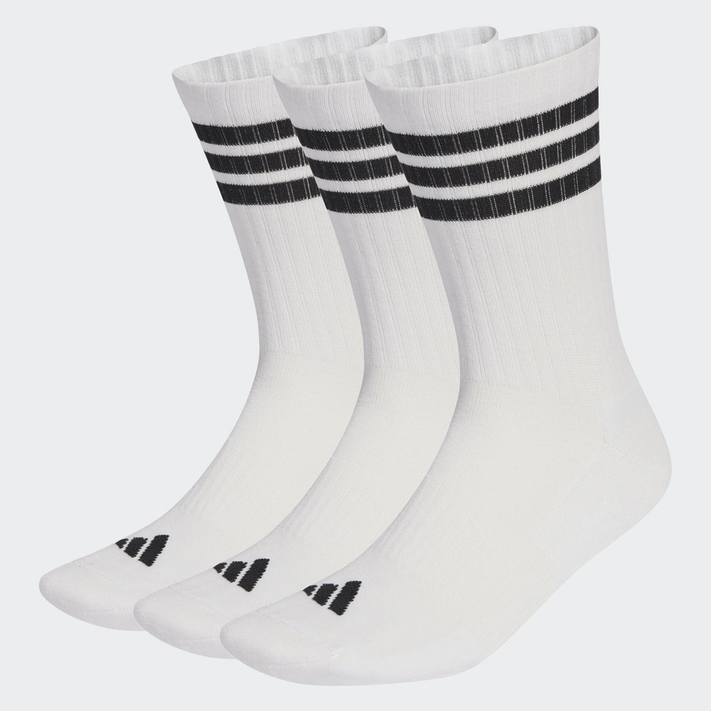 Kit Meia Adidas ESS CRW 3 Pares Branca e Preta Kit Meia Adidas ESS CRW 3 Pares Branca e Preta