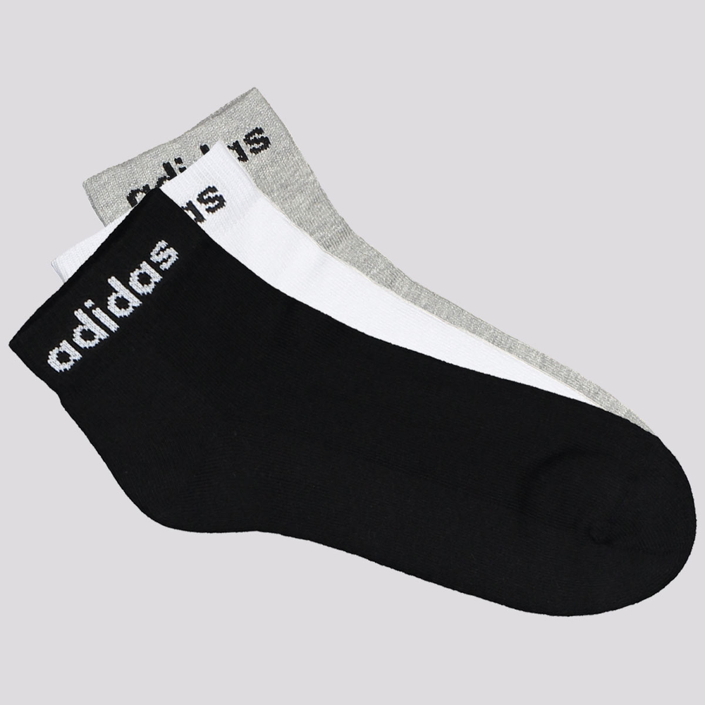 Kit Meia Adidas Logo Linear Ankle 3 Pares Cinza Br Kit Meia Adidas Logo Linear Ankle 3 Pares Cinza Br