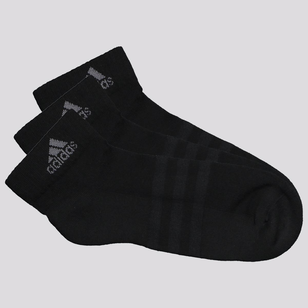 Kit Meia Adidas Sportswear Ankle 3 Pares Preta Kit Meia Adidas Sportswear Ankle 3 Pares Preta