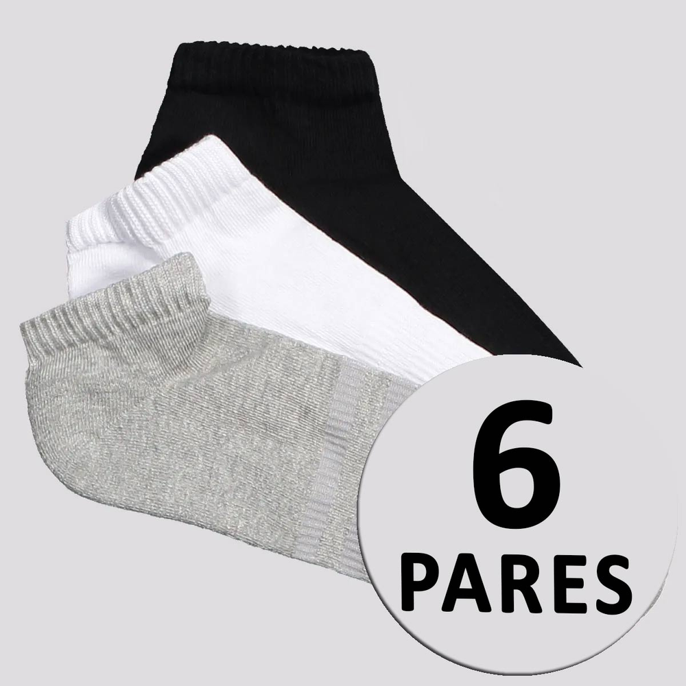 Kit Meia Adidas SPW Cano Baixo 6 Pares Branca Preta e Cinza Kit Meia Adidas SPW Cano Baixo 6 Pares Branca Preta e Cinza