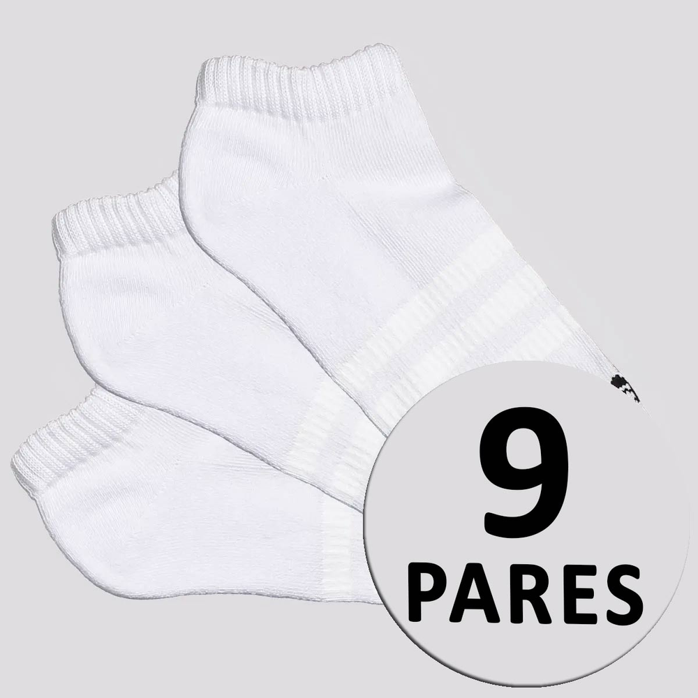 Kit Meia Adidas SPW Cano Baixo 9 Pares Branca Kit Meia Adidas SPW Cano Baixo 9 Pares Branca