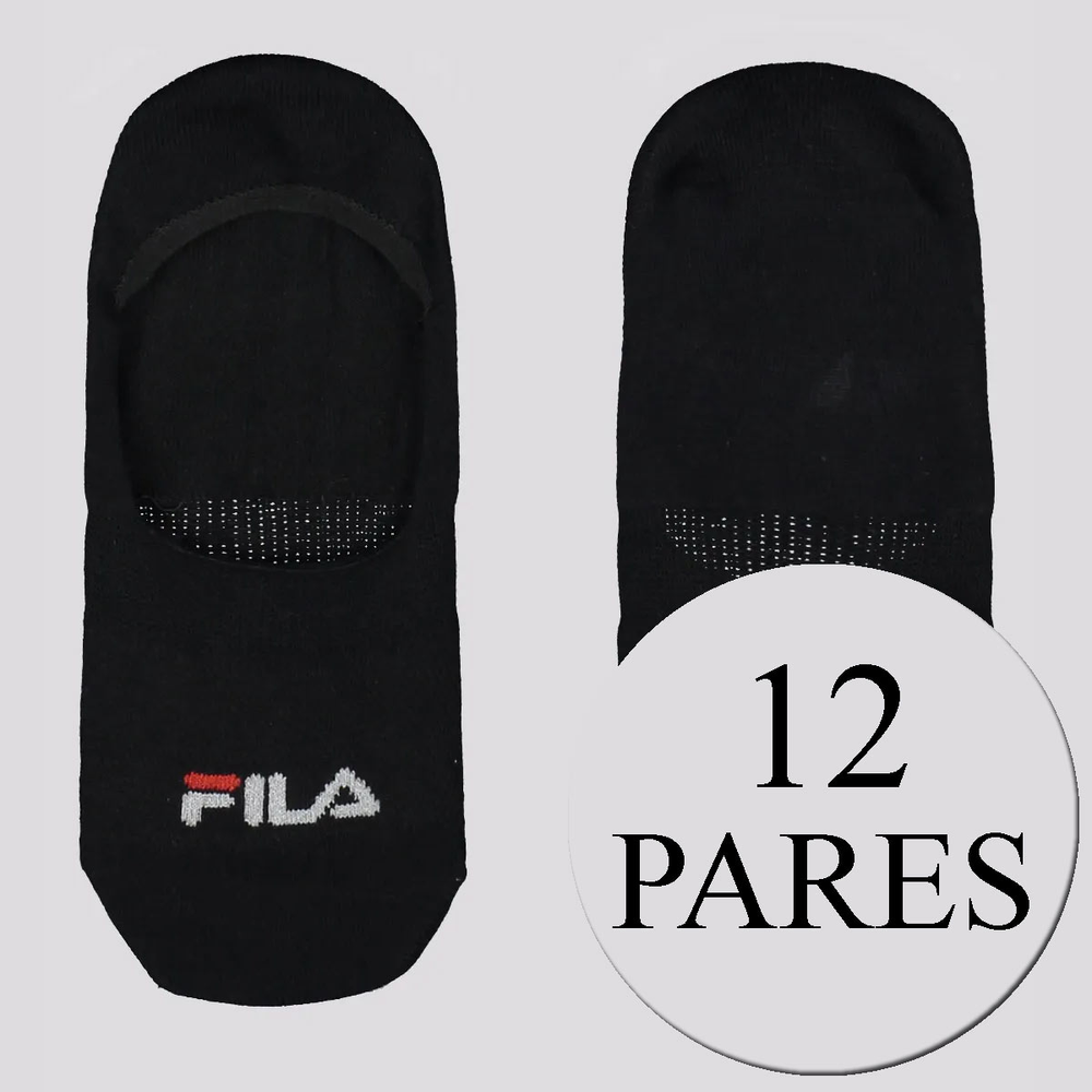 Kit Meia Fila 12 Pares Cano Invisível Preto Kit Meia Fila 12 Pares Cano Invisível Preto