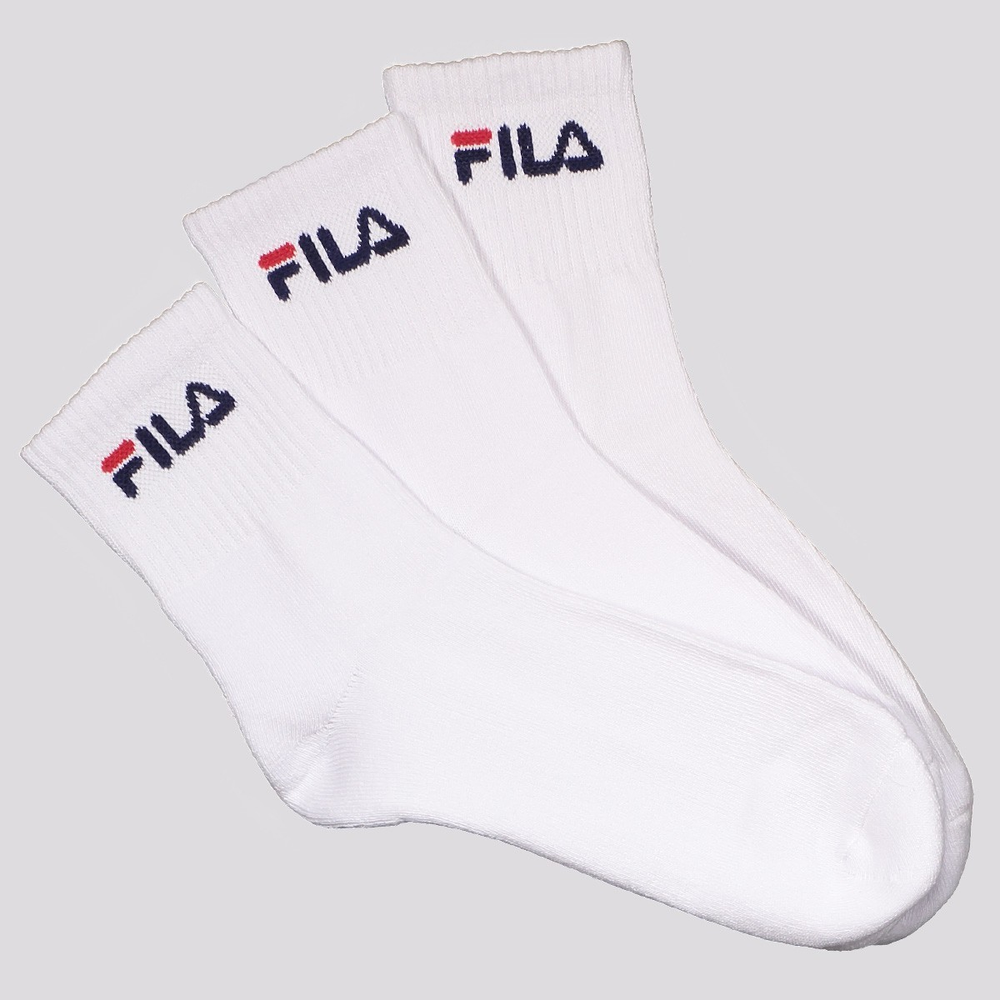 Kit Meia Fila 3 Pares Cano Médio Branco
