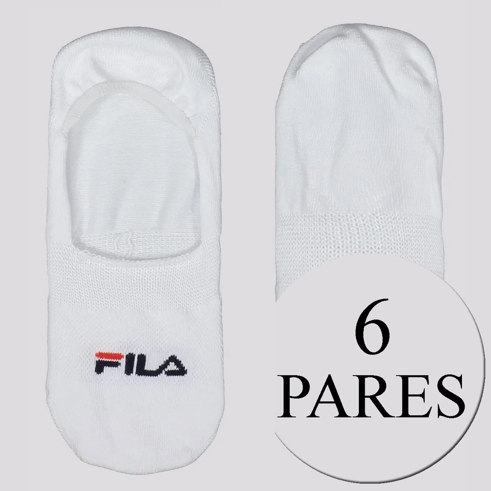Kit Meia Fila 6 Pares Cano Invisível Branco Kit Meia Fila 6 Pares Cano Invisível Branco