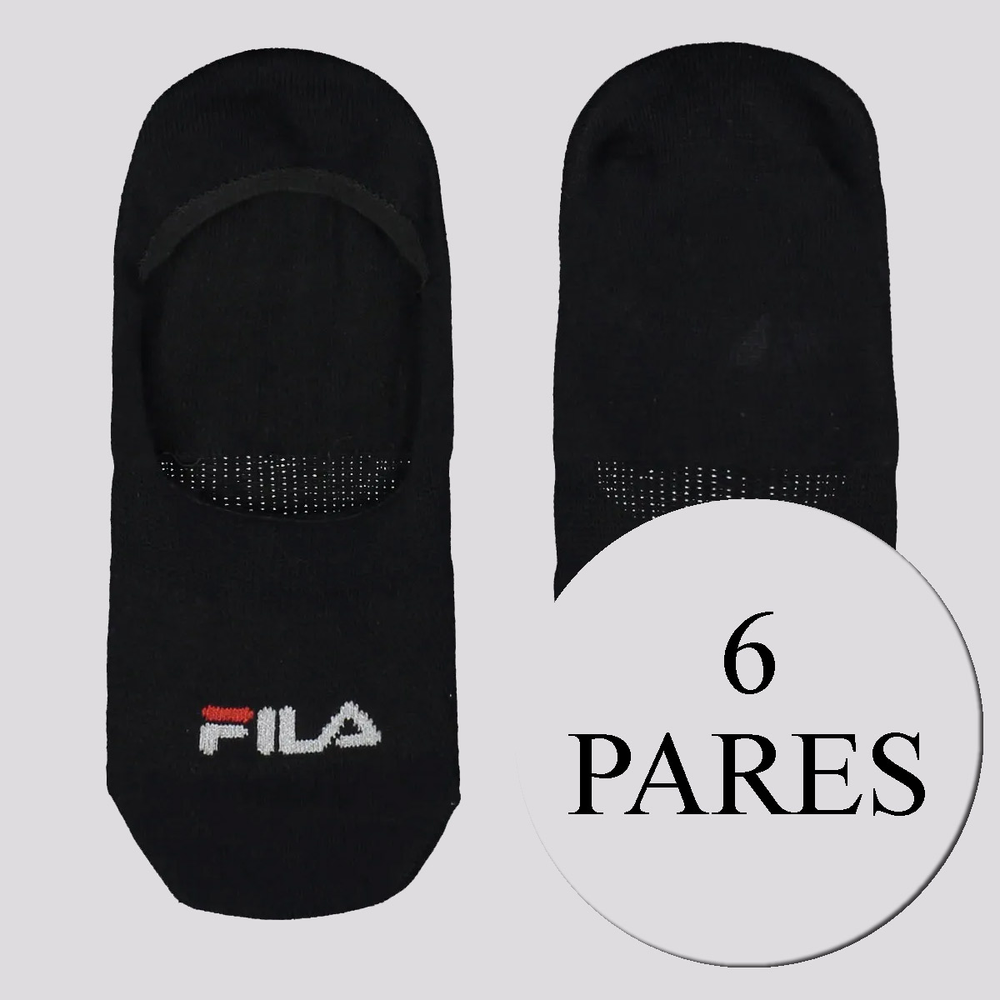 Kit Meia Fila 6 Pares Cano Invisível Preto Kit Meia Fila 6 Pares Cano Invisível Preto