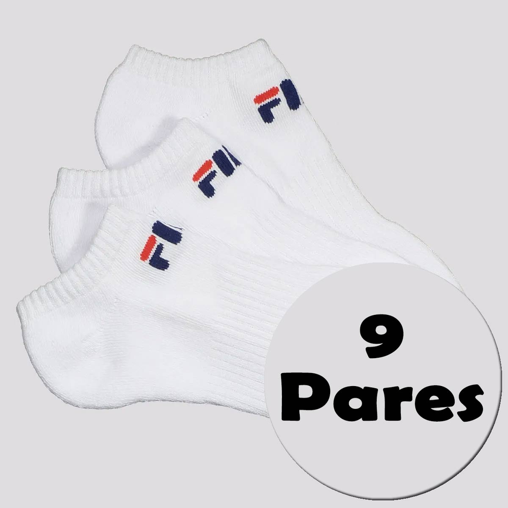 Kit Meia Fila 9 Pares Cano Curto Branco