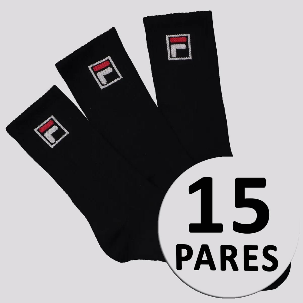 Kit Meia Fila Fbox 15 Pares Cano Alto Preto Kit Meia Fila Fbox 15 Pares Cano Alto Preto