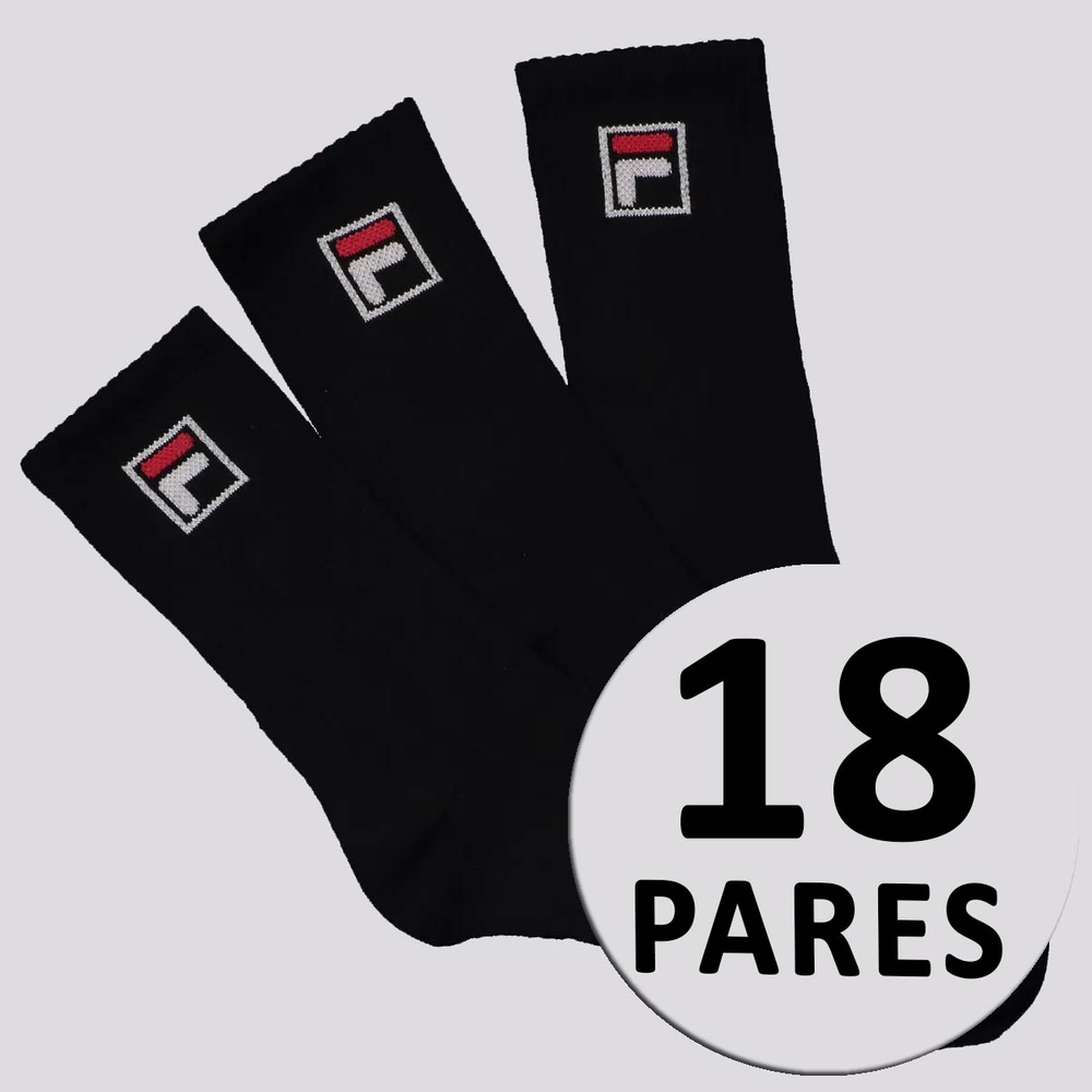 Kit Meia Fila Fbox 18 Pares Cano Alto Preto Kit Meia Fila Fbox 18 Pares Cano Alto Preto