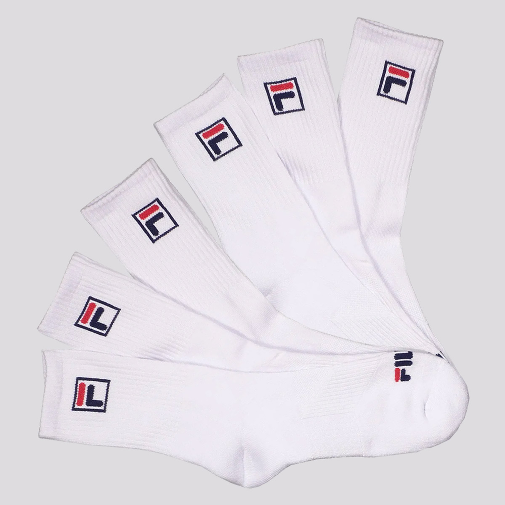 Kit Meia Fila Fbox 6 pares Cano Alto Branco Kit Meia Fila Fbox 6 pares Cano Alto Branco