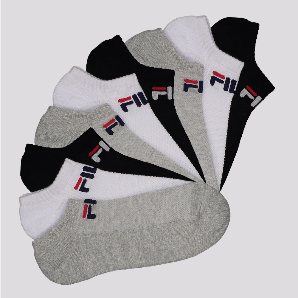Kit Meia Fila Light 9 Pares Cano Curto Cinza Branca e Preta Kit Meia Fila Light 9 Pares Cano Curto Cinza Branca e Preta