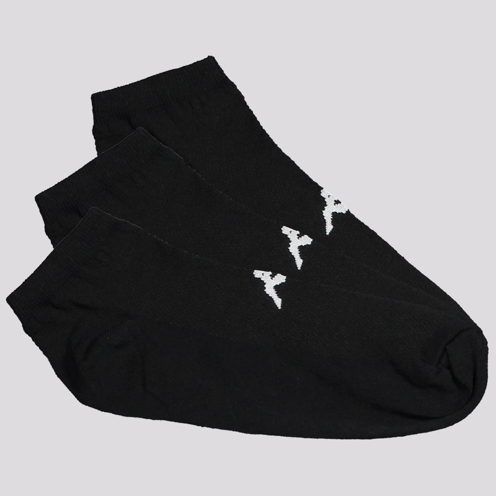 Kit Meia Kappa 3 Pares Sapatilha Preta Kit Meia Kappa 3 Pares Sapatilha Preta